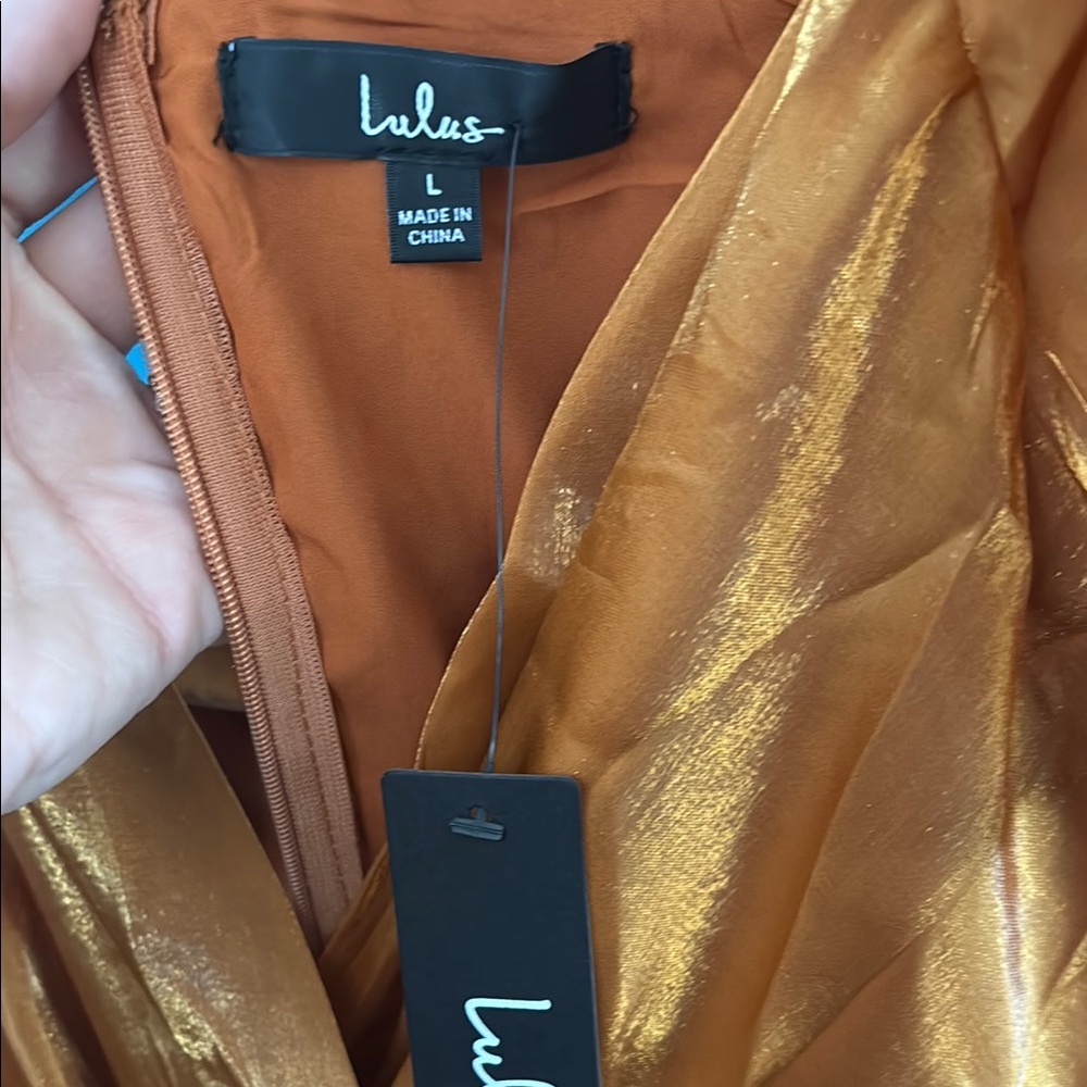 Lulu's Orange Ruffled Wrap Sundress - Picture 2 of 4